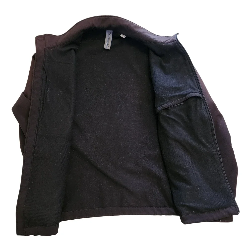 Weatherproof Mens Softshell Jacket Brown‎ Full Zip Fleece Lined Small